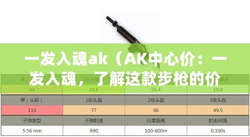 一發(fā)入魂ak（AK中心價：一發(fā)入魂，了解這款步槍的價格和特點）