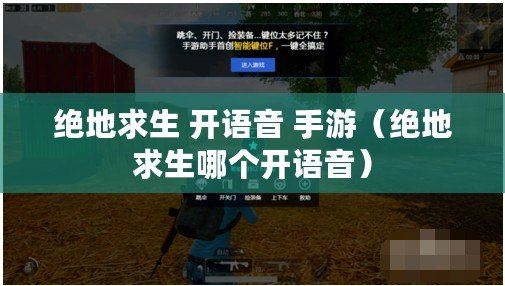 絕地求生 開語音 手游（絕地求生哪個開語音）