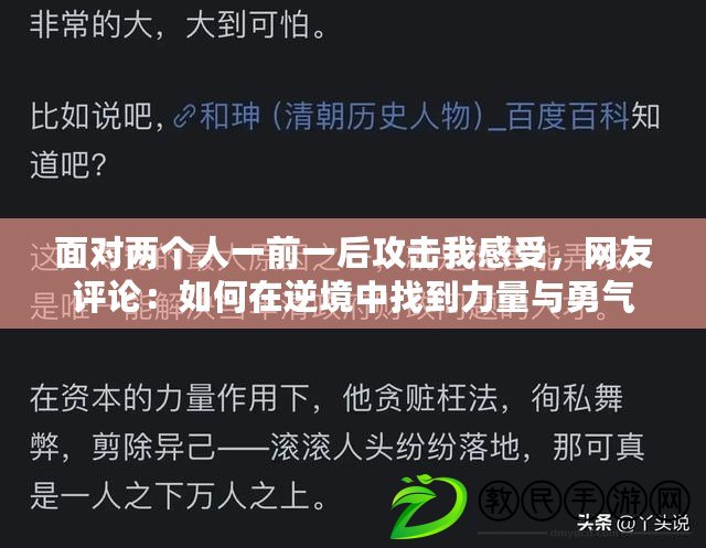 面對(duì)兩個(gè)人一前一后攻擊我感受，網(wǎng)友評(píng)論：如何在逆境中找到力量與勇氣