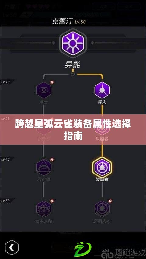 跨越星弧云雀裝備屬性選擇指南