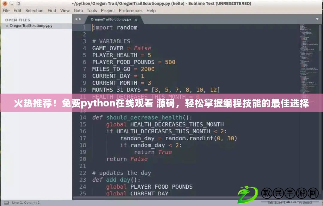 火熱推薦！免費python在線觀看 源碼，輕松掌握編程技能的最佳選擇