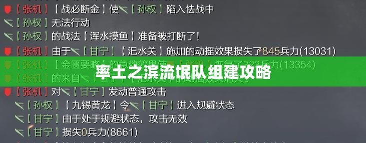 率土之濱流氓隊(duì)組建攻略