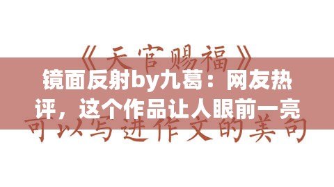 鏡面反射by九葛：網(wǎng)友熱評，這個作品讓人眼前一亮，充滿創(chuàng)意與靈感！