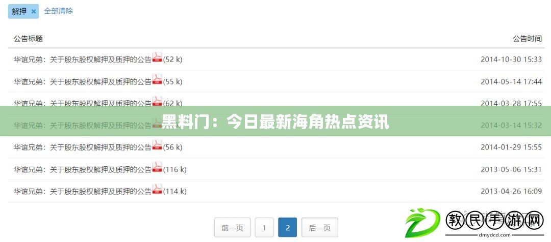 黑料門：今日最新海角熱點資訊