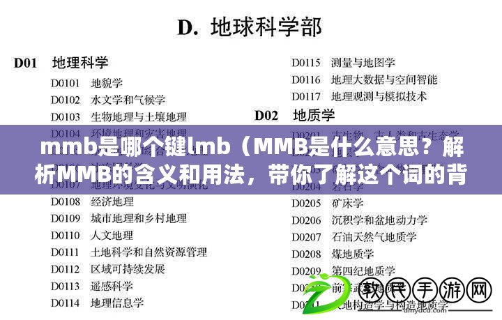 mmb是哪個鍵lmb（MMB是什么意思？解析MMB的含義和用法，帶你了解這個詞的背后故事?。? title=