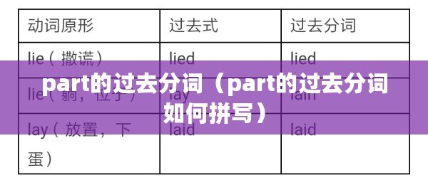 part的過去分詞（part的過去分詞如何拼寫）
