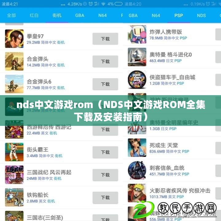 nds中文游戲rom（NDS中文游戲ROM全集下載及安裝指南）