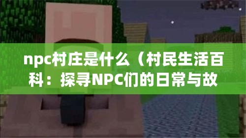 npc村莊是什么（村民生活百科：探尋NPC們的日常與故事）