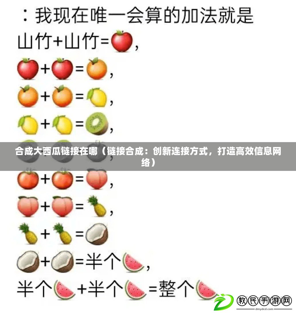 合成大西瓜鏈接在哪（鏈接合成：創(chuàng)新連接方式，打造高效信息網(wǎng)絡(luò)）