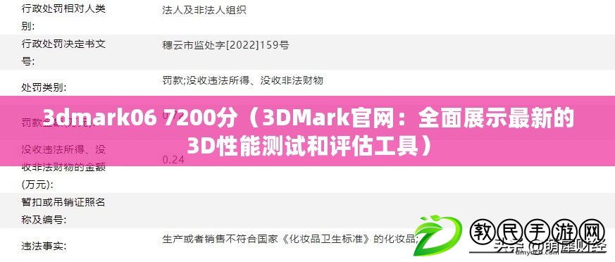 3dmark06 7200分（3DMark官網(wǎng)：全面展示最新的3D性能測(cè)試和評(píng)估工具）