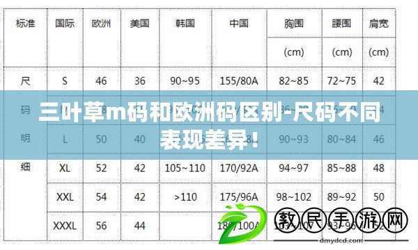 三葉草m碼和歐洲碼區(qū)別-尺碼不同表現(xiàn)差異！